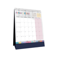 2027 Calendar Year Diary/Planner - 12 Month (h220 x w175mm) Month to View - Wiro Bound Desk Calendar in Brighton - Collins Desktop Calendars Range