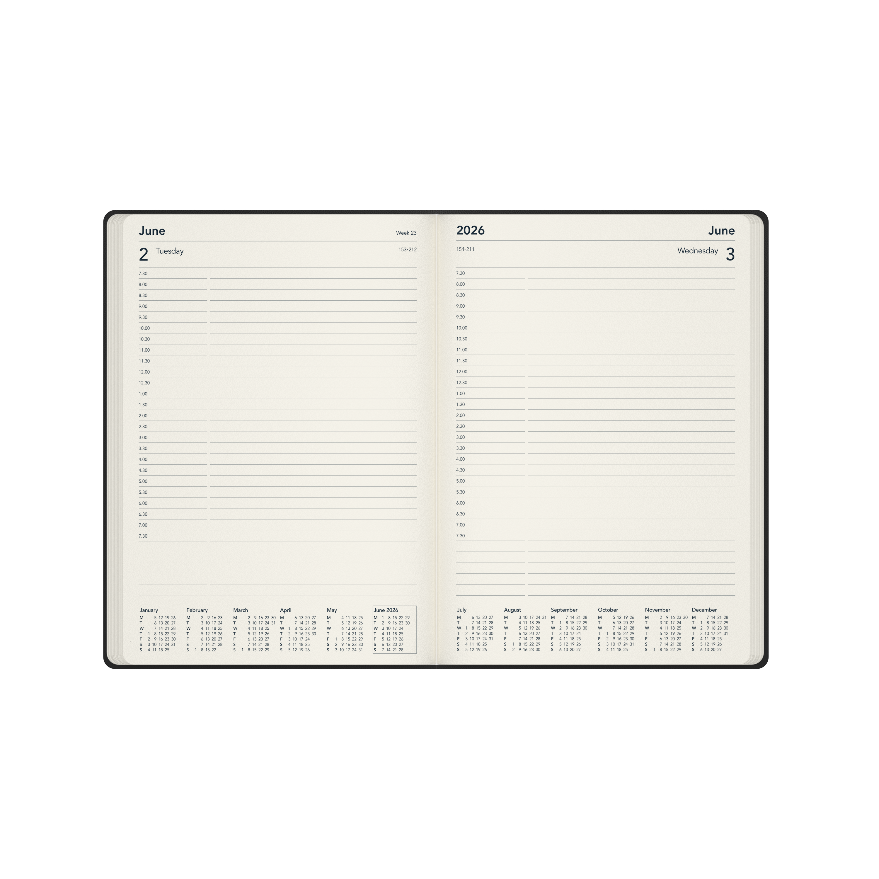 Legacy Calendar Year 2026 Diary/Planner, Day to Page, A4 Hard Cover