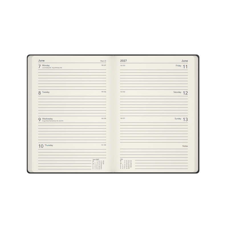 2027 Calendar Year Diary/Planner - 12 Month A5 Week to View - Hard Cover - Collins Legacy Range