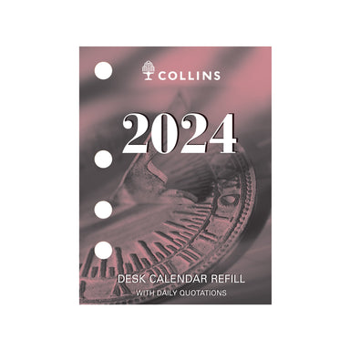 Desk Calendar Accessories 2024 - 1 Day to Page (Side Punch Refills) (102 x 76mm)