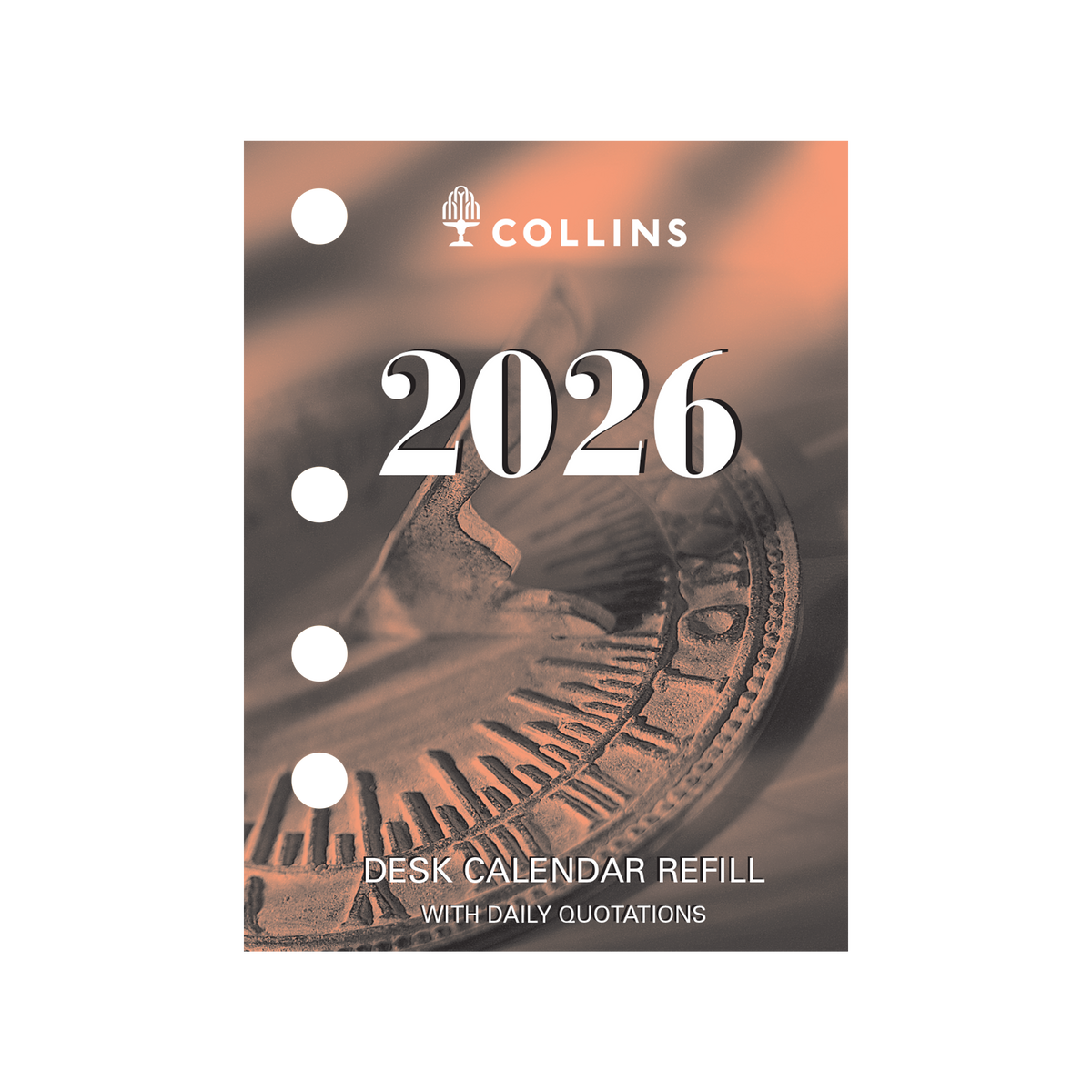 Desk Calendar Accessories - Day to Page, Side Punch Refill, Calendar Year 2026 Diary/Planner