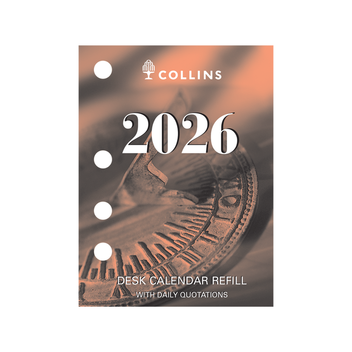 Desk Calendar Accessories - Day to Page, Side Punch Refill, Calendar Year 2026 Diary/Planner