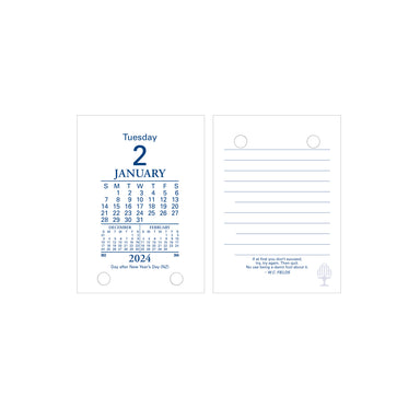 Desk Calendar Accessories 2024 - 1 Day to Page (Top Punch Refills) (102 x 76mm)