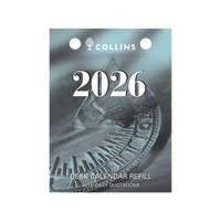 Desk Calendar Accessories - Day to Page, Top Punch Refill, Calendar Year 2026 Diary/Planner