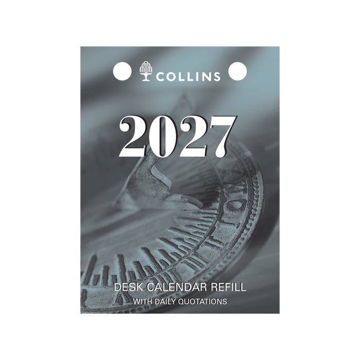 2027 Calendar Year Diary/Planner - 12 Month (h102 x w76mm) Day to Page - Top Punch Refill - Collins Desk Calendar Accessories Range