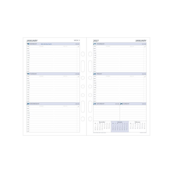 2026-2027 Financial Year Diary/Planner - 12 Month Desk Week to View Refill - Debden Day Planner Range