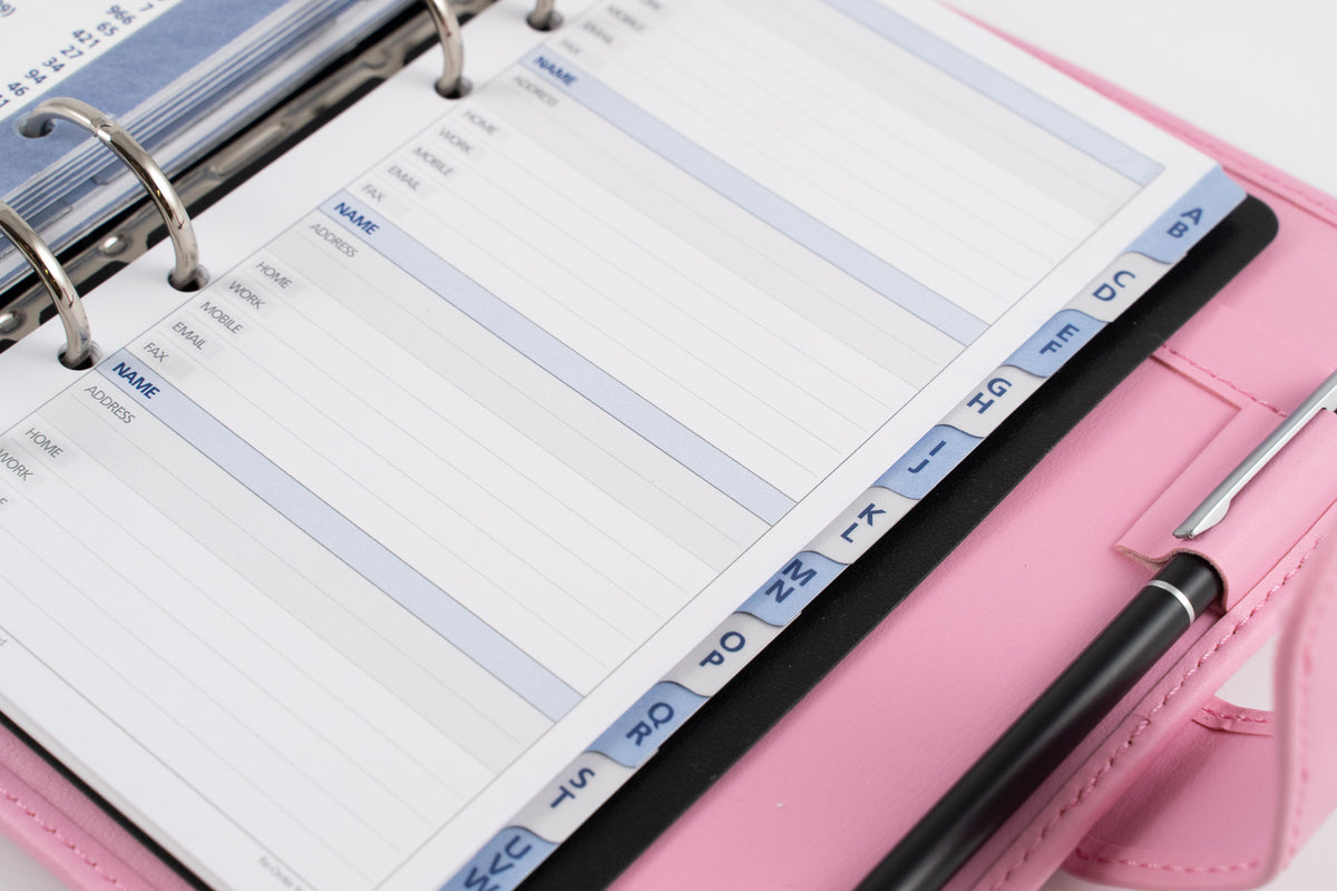 Debden Day Planner organiser, Personal size 172 x 96 mm, PU Snap Closure, Undated Week to view