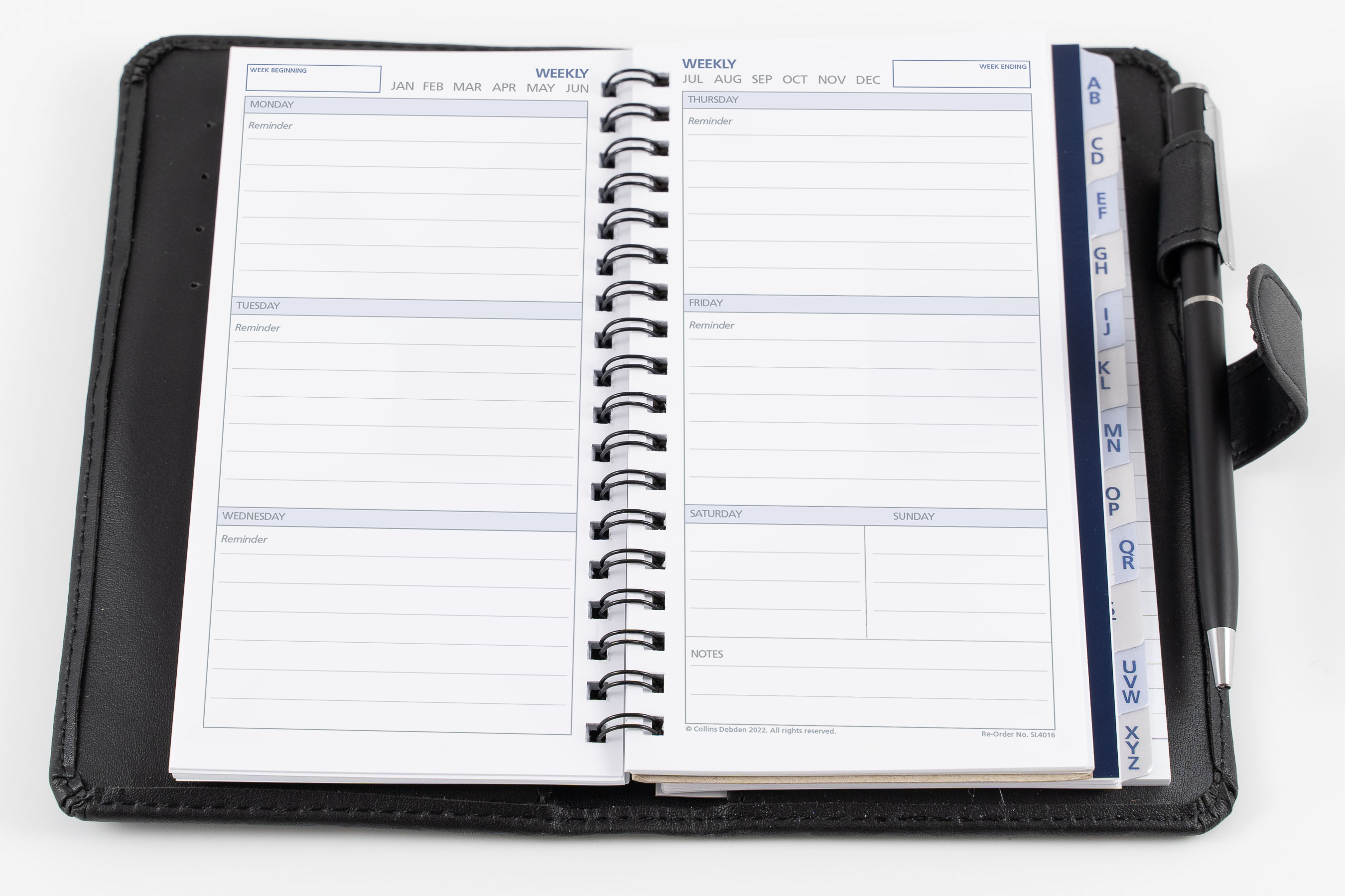 Collins DayPlanner Slim Organiser - Week to View (Undated), Size Slimline