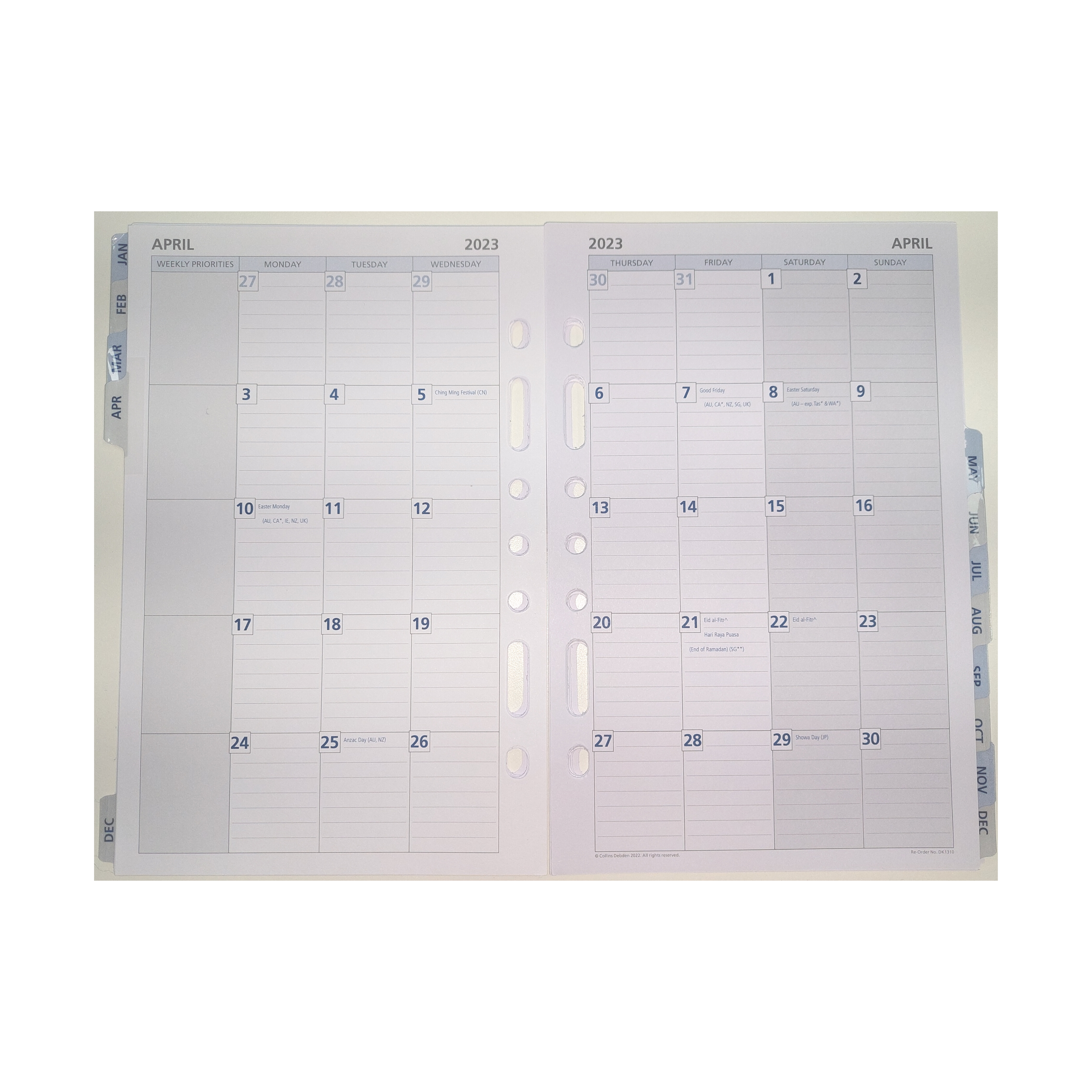Day Planner Refill 2024 - Monthly Dated Tab Refill (one year), Size Desk