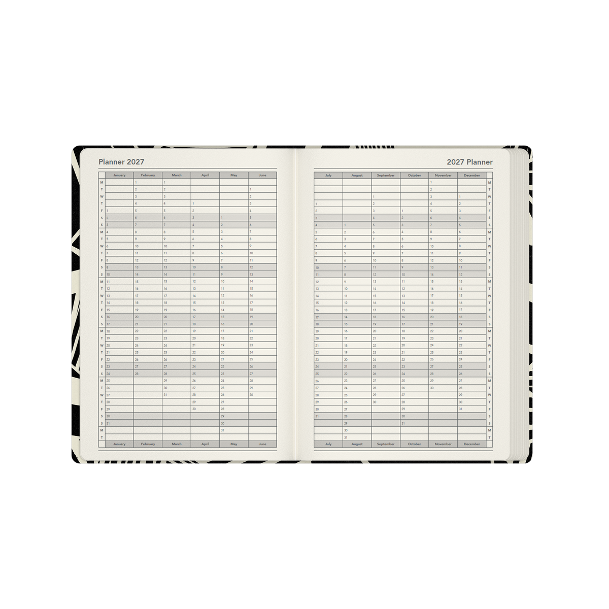 2027 Calendar Year Diary/Planner - 12 Month A5 Week to View - Hard Cover in Black - Collins Bold Mono Range