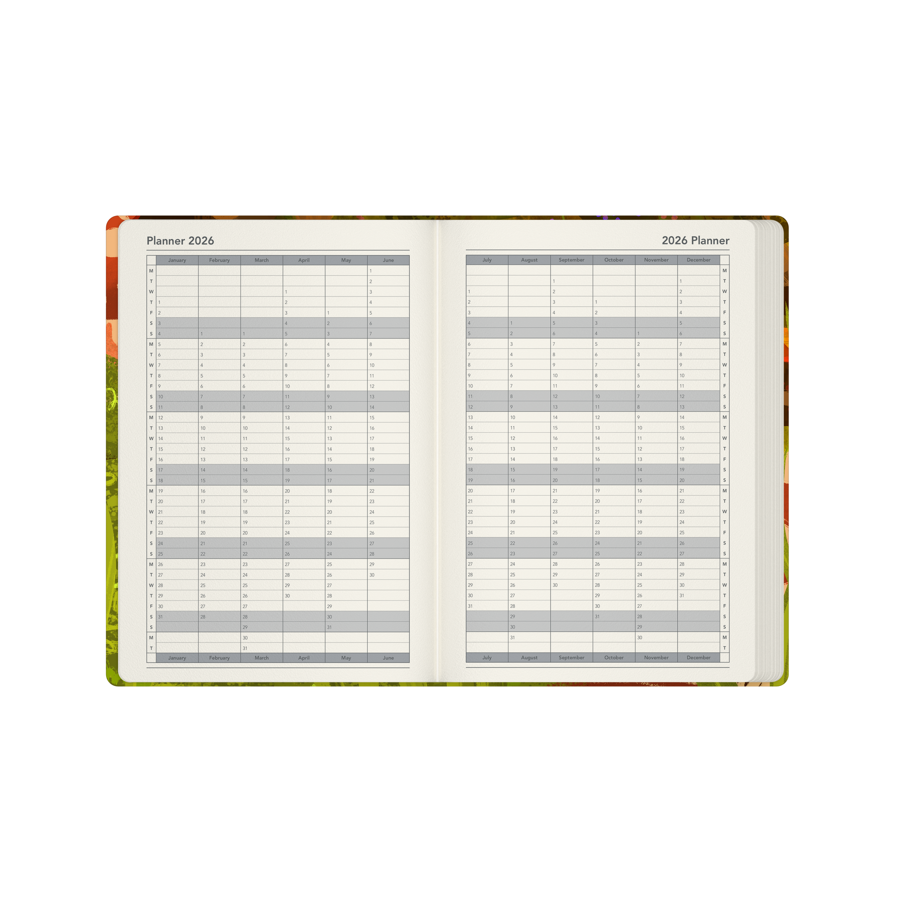 Glasgow School of Art (Bella Ramsay) - Cat Calendar Year 2026 Diary/Planner, Week to View, A5 Recycled Hard Cover - Mushroom