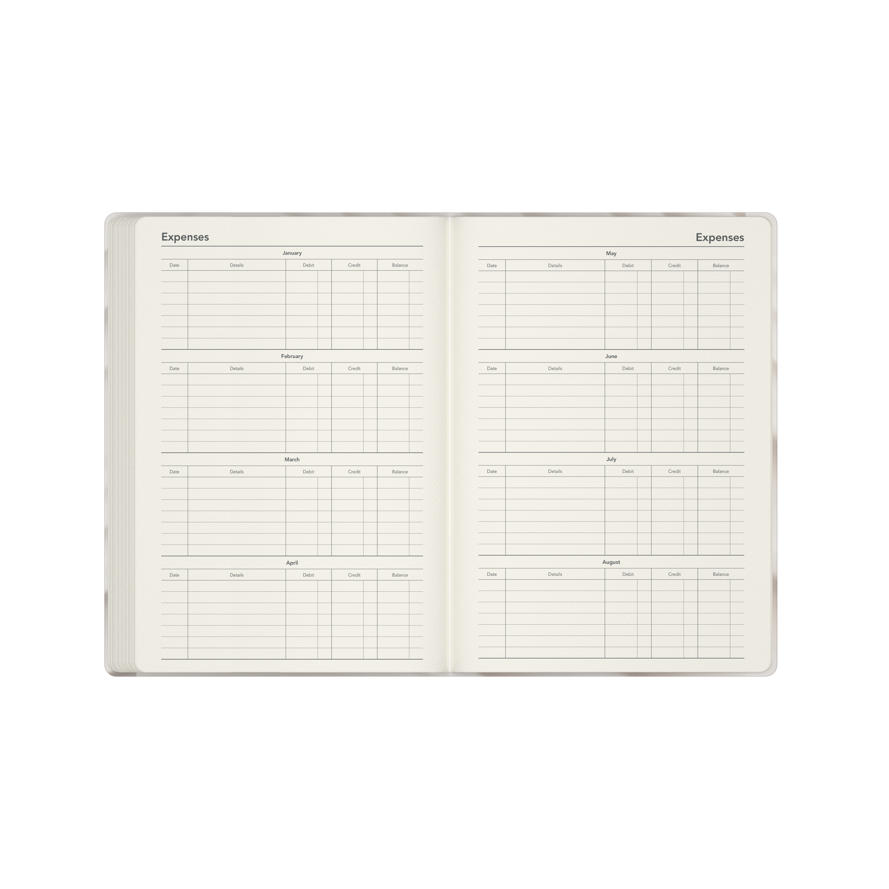 Dimensional Calendar Year 2026 Diary/Planner, Week to View, A5 Recycled Hard Cover - Striped