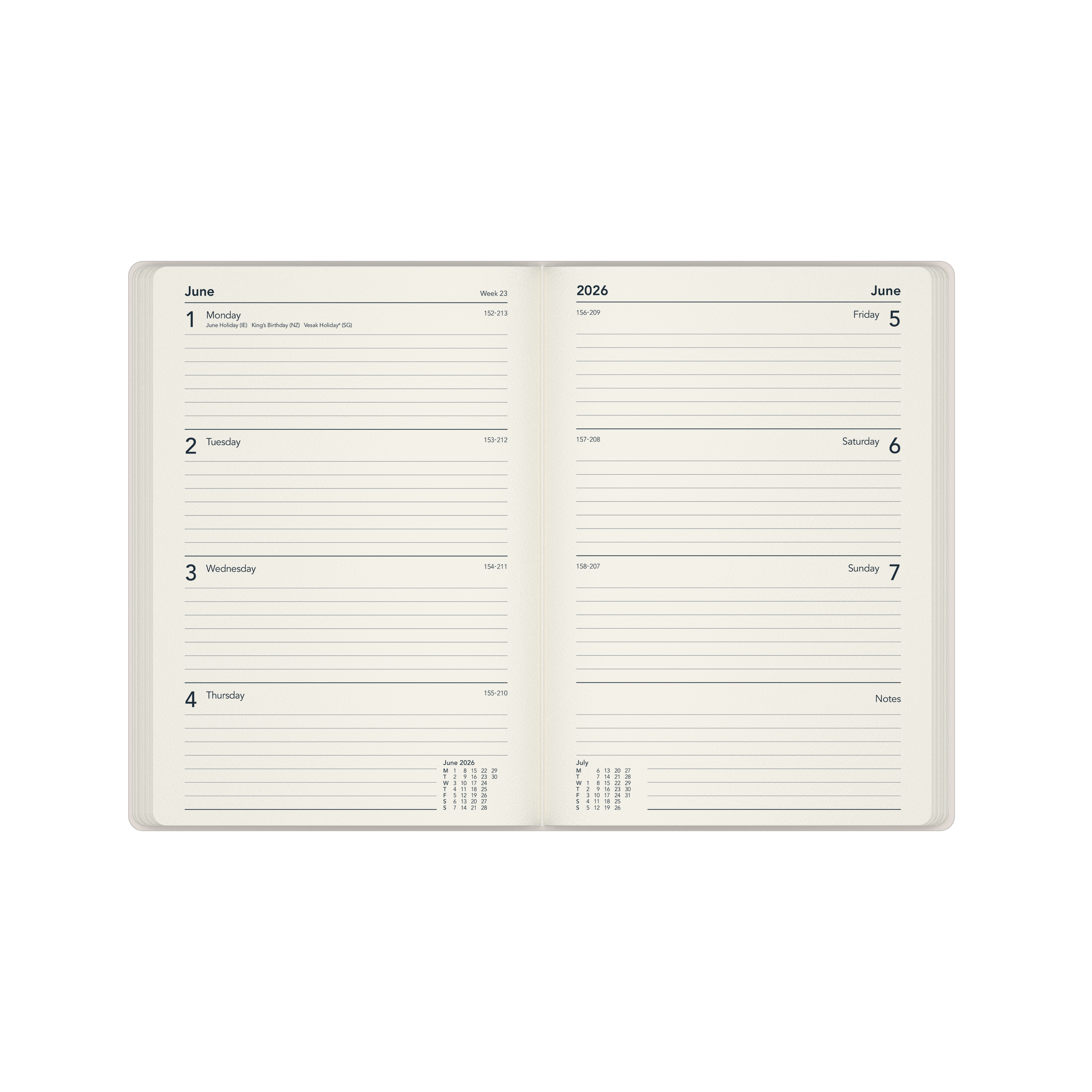 Dimensional Calendar Year 2026 Diary/Planner, Week to View, A5 Recycled Hard Cover - Twist