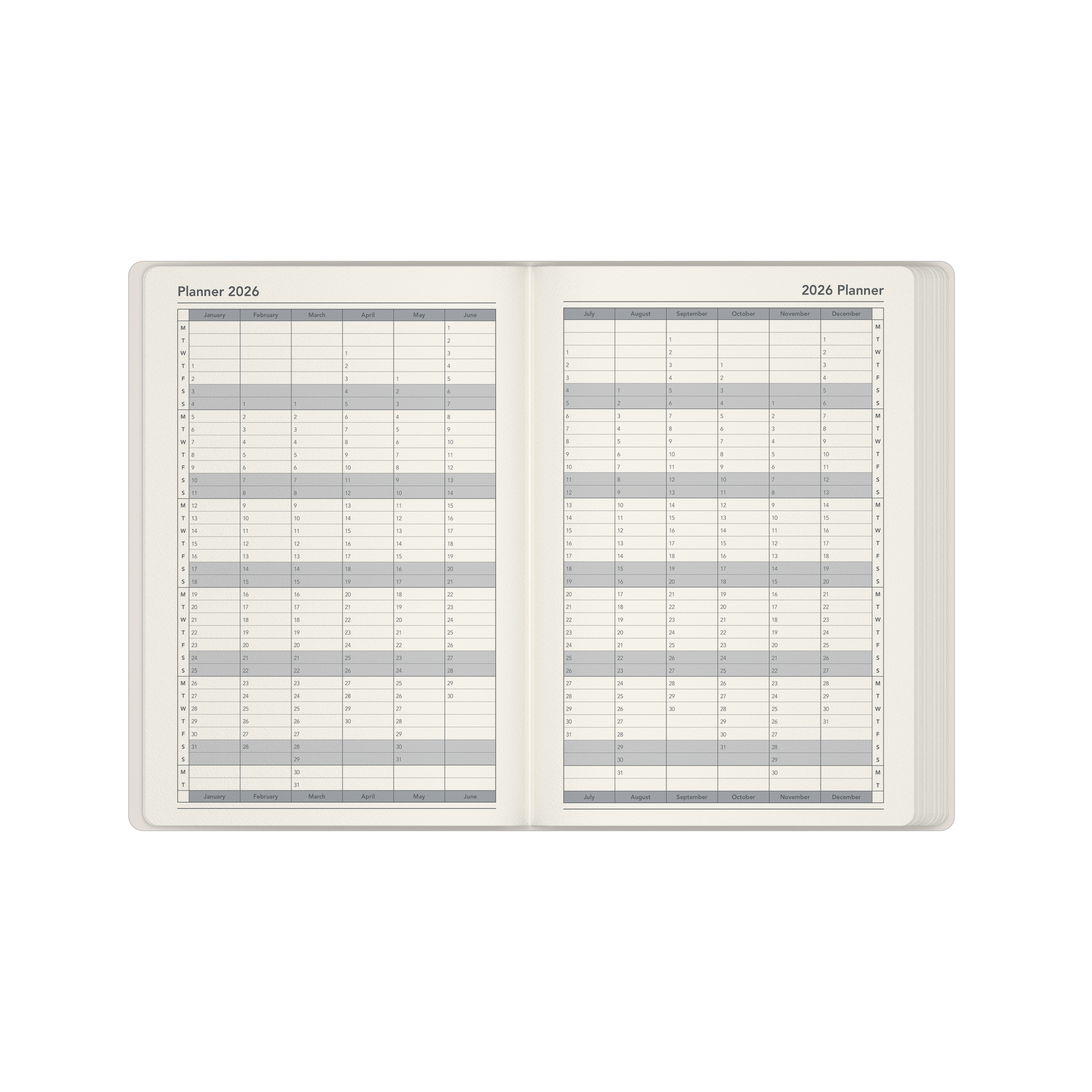 Dimensional Calendar Year 2026 Diary/Planner, Week to View, A5 Recycled Hard Cover - Twist