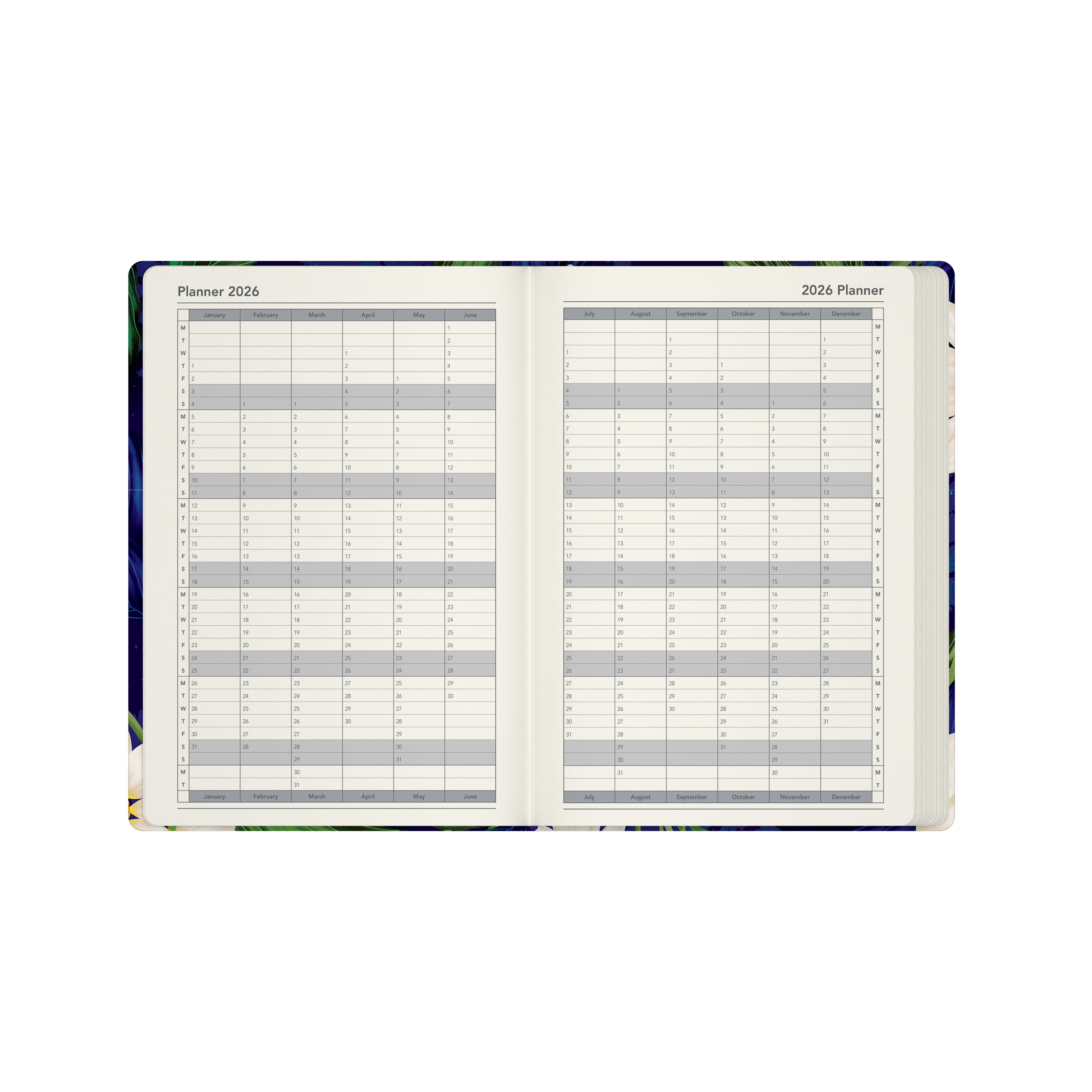 Down the Garden Path Calendar Year 2026 Diary/Planner, Week to View, A5 Recycled Hard Cover - Flower