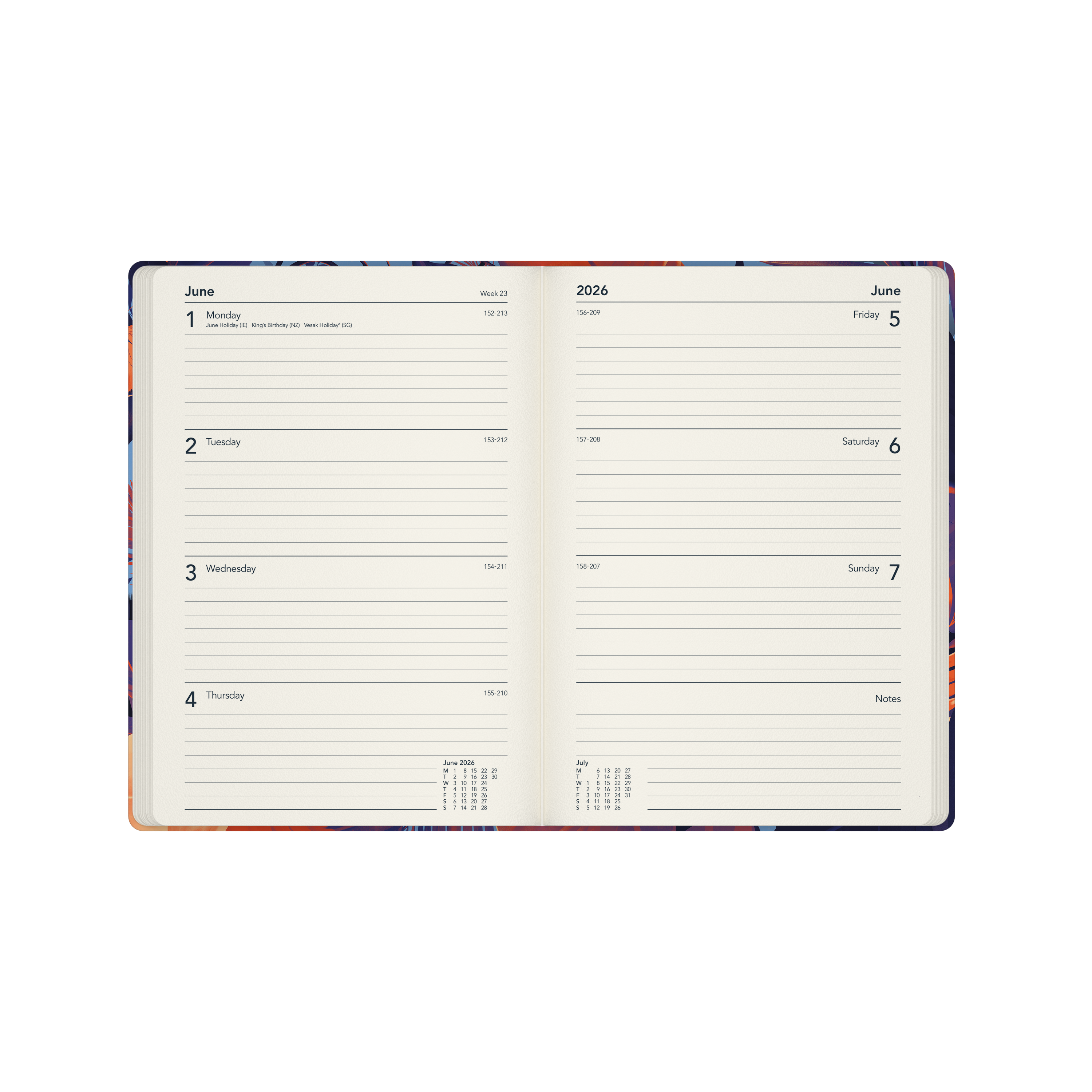 Down the Garden Path Calendar Year 2026 Diary/Planner, Week to View, A5 Recycled Hard Cover - Toucan