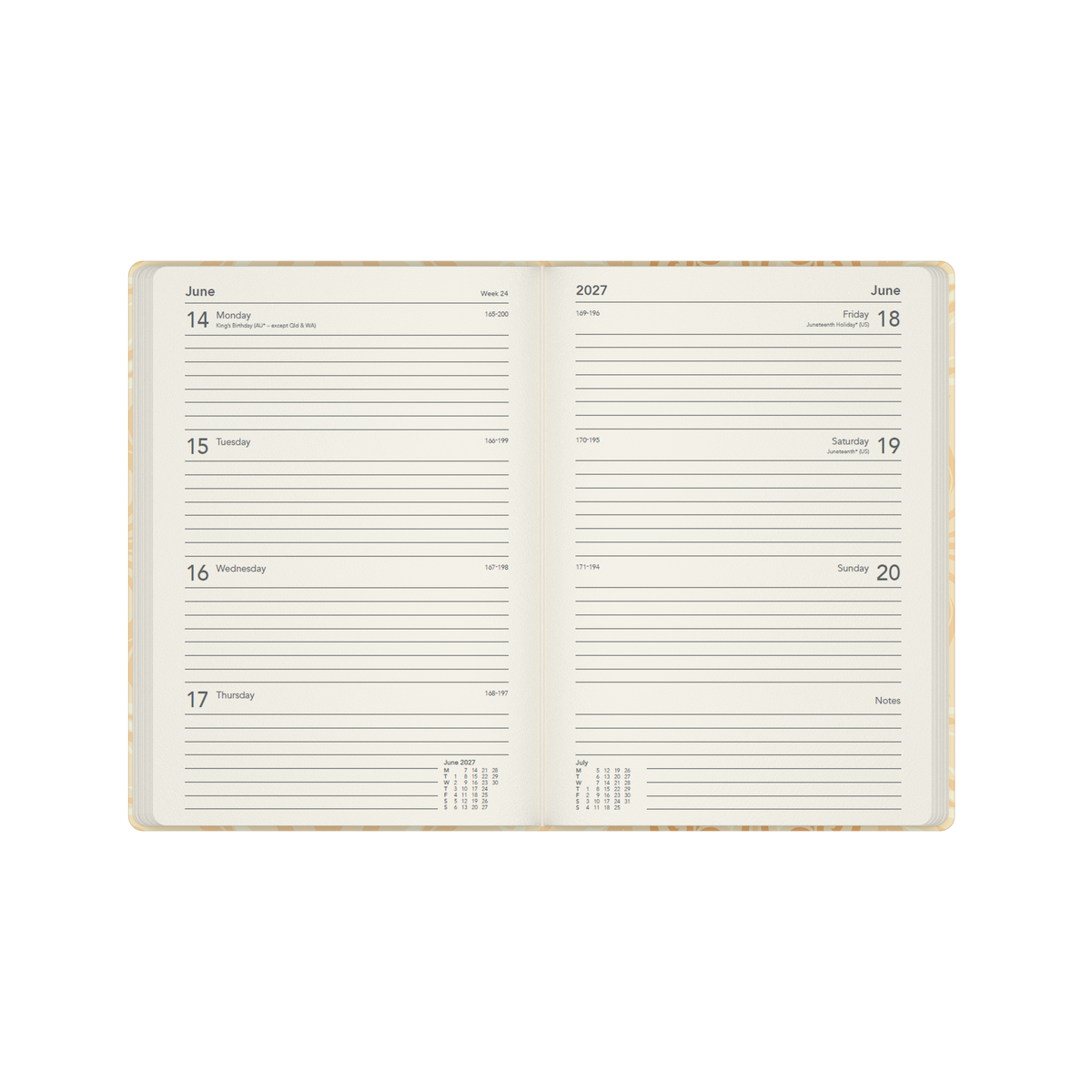 2027 Calendar Year Diary/Planner - 12 Month A5 Week to View - Hard Cover in White - Collins Lavish Lux Range