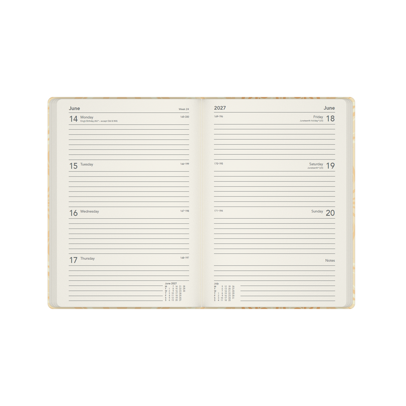 2027 Calendar Year Diary/Planner - 12 Month A5 Week to View - Hard Cover in White - Collins Lavish Lux Range