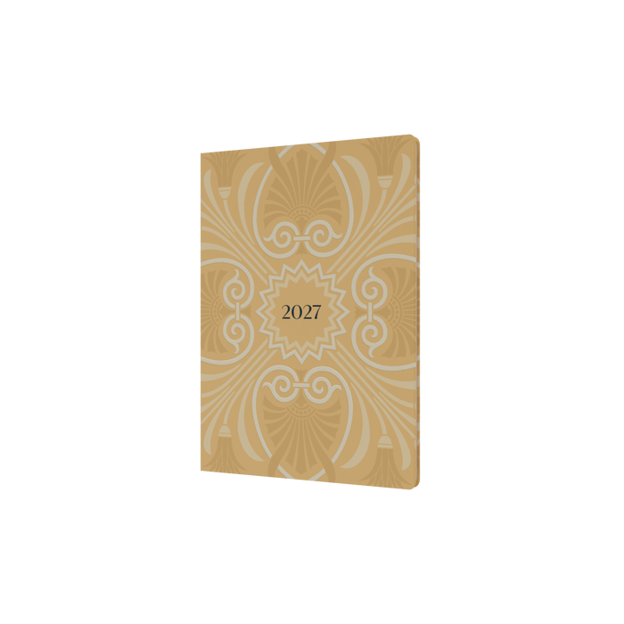 2027 Calendar Year Diary/Planner - 12 Month A5 Week to View - Hard Cover in Yellow - Collins Lavish Lux Range