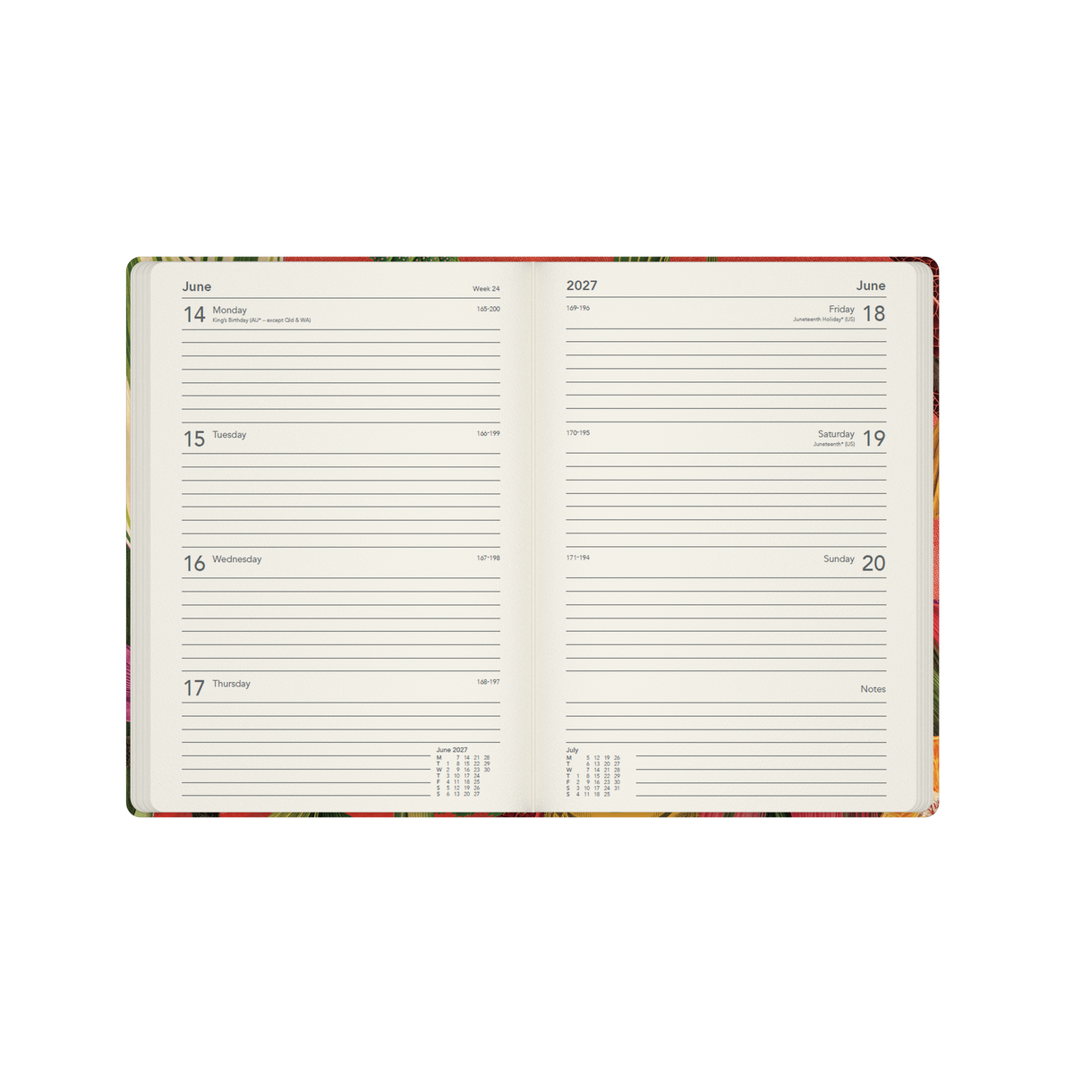 2027 Calendar Year Diary/Planner - 12 Month A5 Week to View - Hard Cover (Recycled) in Turtle - Collins Modern Organic Range
