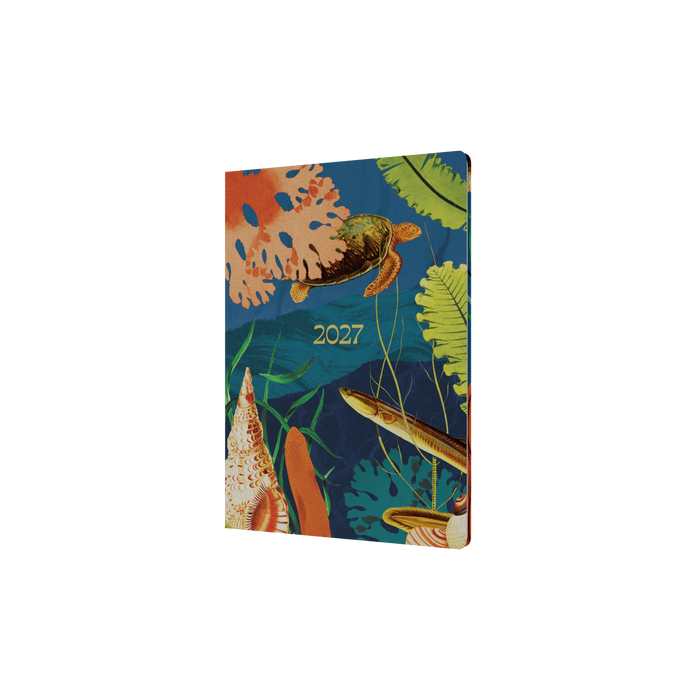 2027 Calendar Year Diary/Planner - 12 Month A5 Week to View - Hard Cover (Recycled) in Turtle - Collins Modern Organic Range