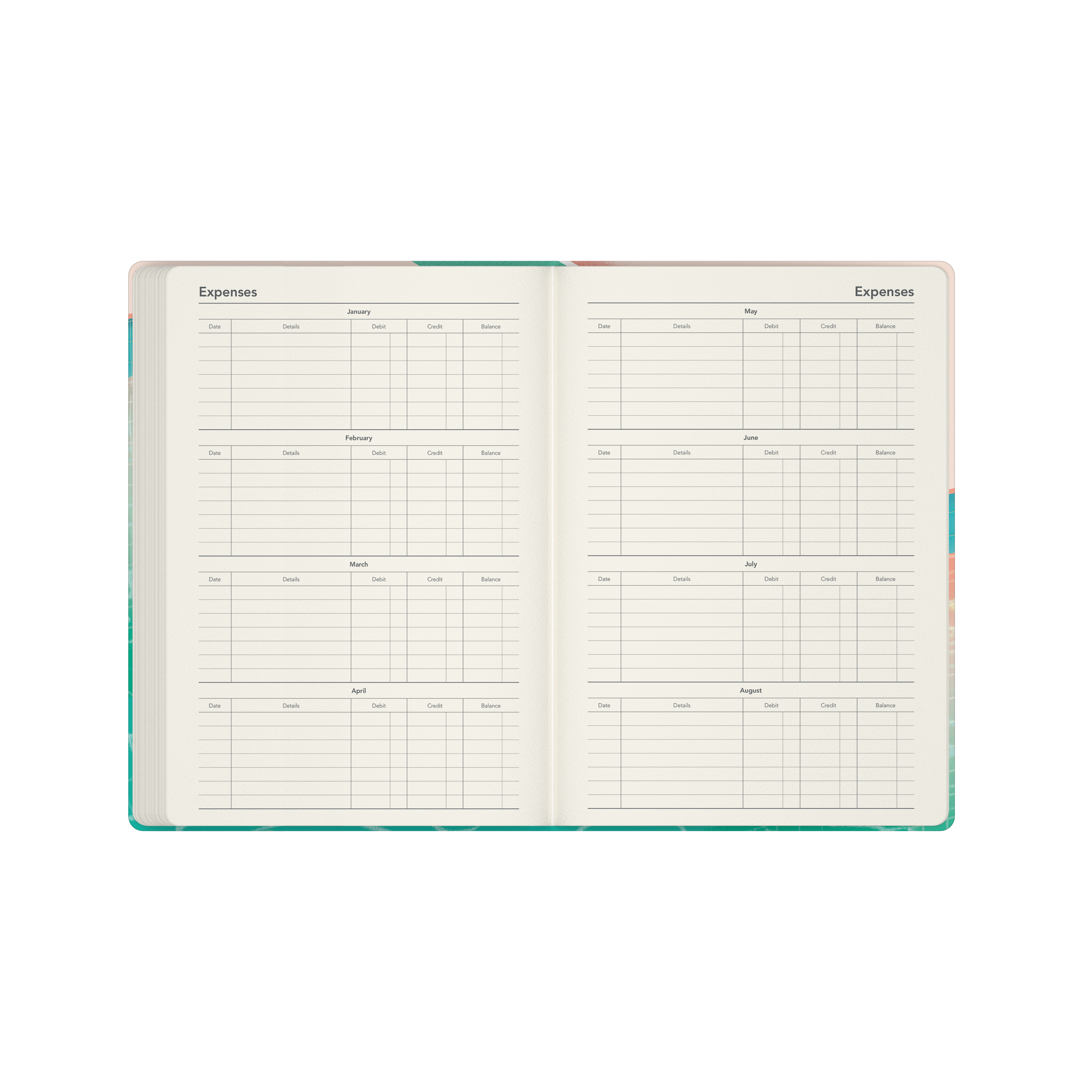 Submerge Calendar Year 2026 Diary/Planner, Week to View, A5 Recycled Hard Cover - Green