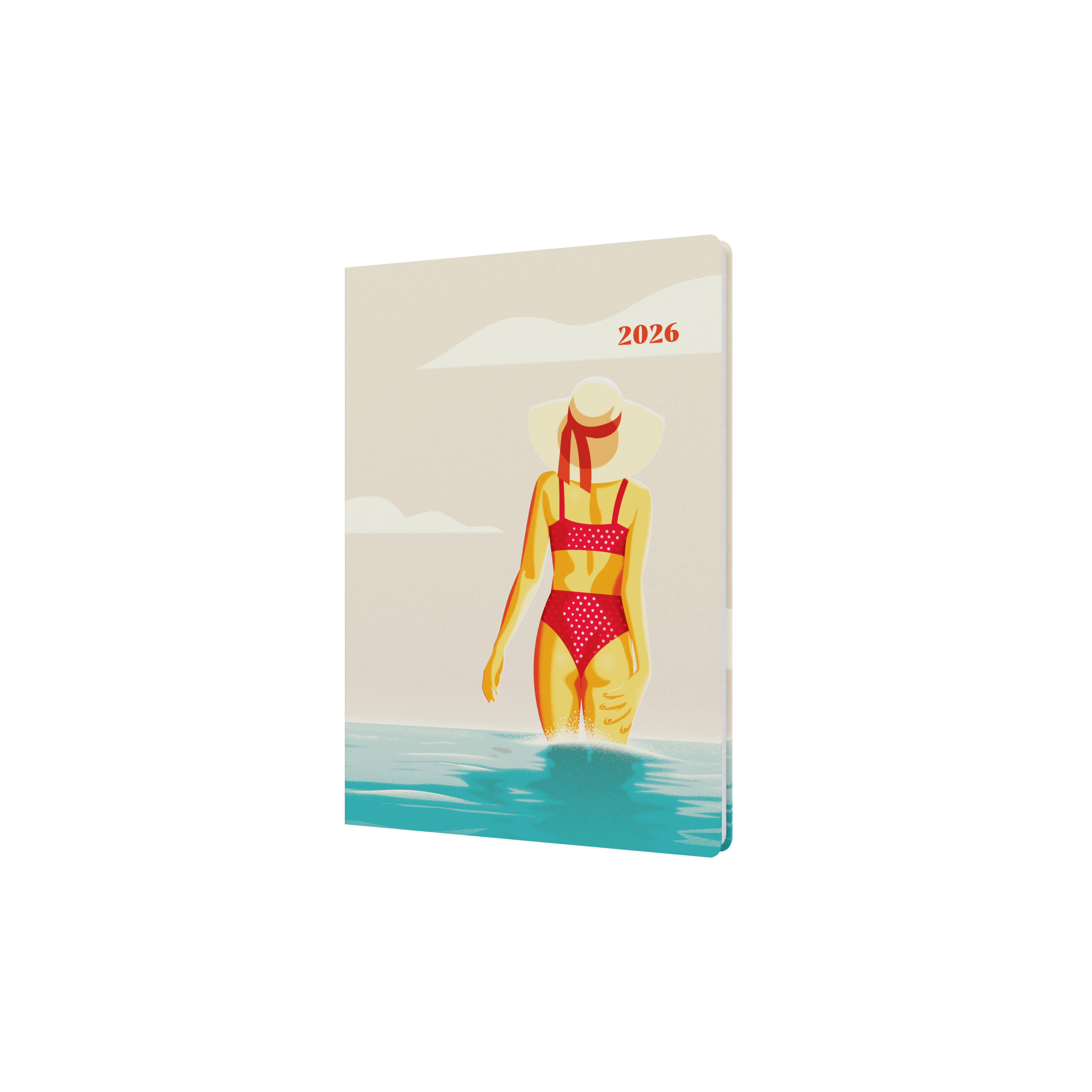 Submerge Calendar Year 2026 Diary/Planner, Week to View, A5 Recycled Hard Cover - Beige