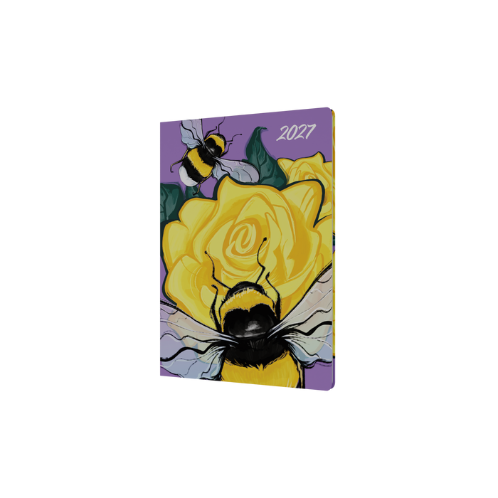 2027 Calendar Year Diary/Planner - 12 Month A5 Week to View - Hard Cover in The Roses (Bee) - Collins Billy Blue Range