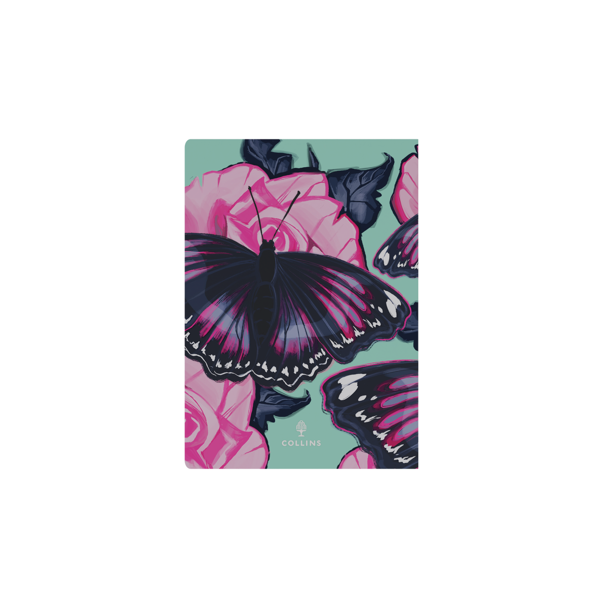 2027 Calendar Year Diary/Planner - 12 Month A5 Week to View - Hard Cover in The Roses (Butterfly) - Collins Billy Blue Range