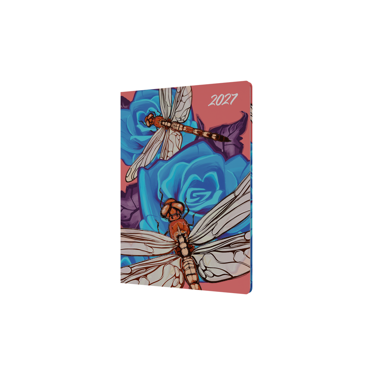 2027 Calendar Year Diary/Planner - 12 Month A5 Week to View - Hard Cover in The Roses (Dragonfly) - Collins Billy Blue Range