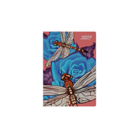 2027 Calendar Year Diary/Planner - 12 Month A5 Week to View - Hard Cover in The Roses (Dragonfly) - Collins Billy Blue Range