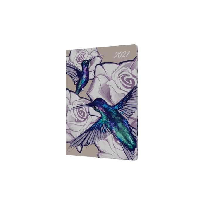 2027 Calendar Year Diary/Planner - 12 Month A5 Week to View - Hard Cover in The Roses (Hummingbird) - Collins Billy Blue Range