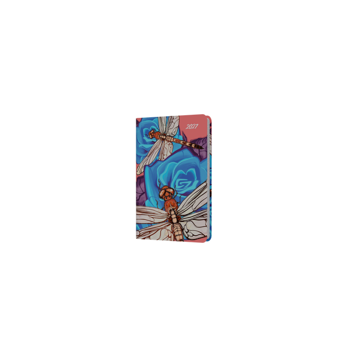 2027 Calendar Year Diary/Planner - 12 Month Pocket Week to View - Hard Cover in The Roses (Dragonfly) - Collins Billy Blue Range
