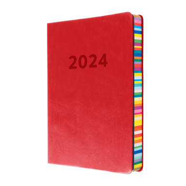 Collins Edge Rainbow 2024 Diary - Day to a Page View, Size A5