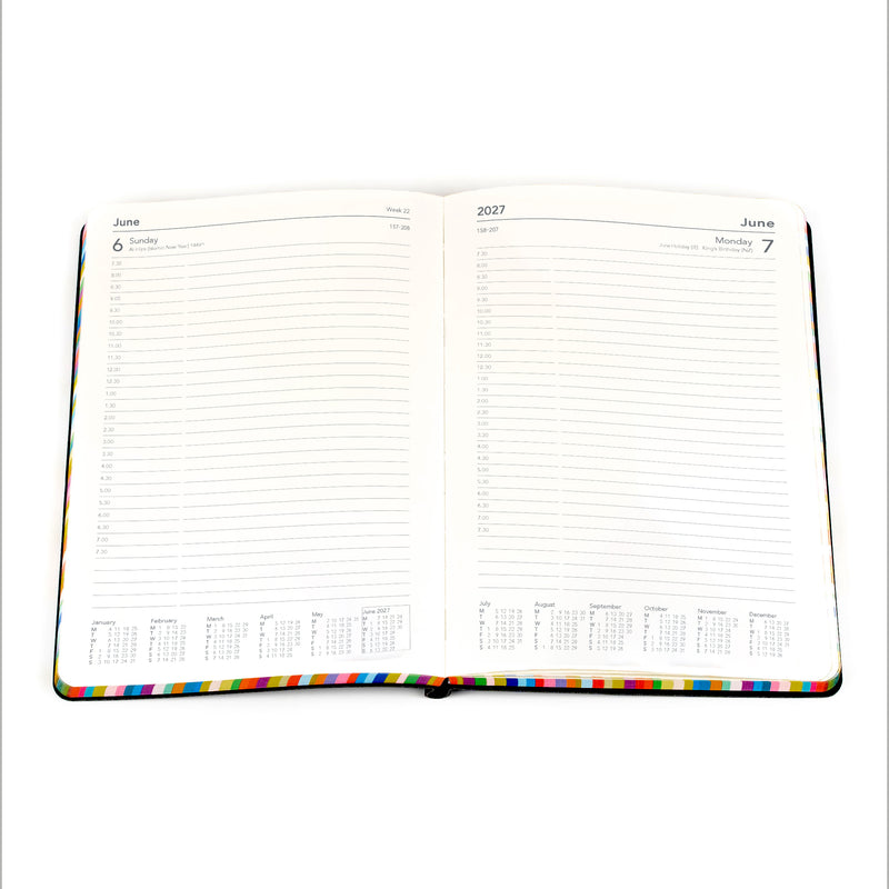 2027 Calendar Year Diary/Planner - 12 Month A5 Day to Page - Soft Cover - Collins Edge Rainbow Range