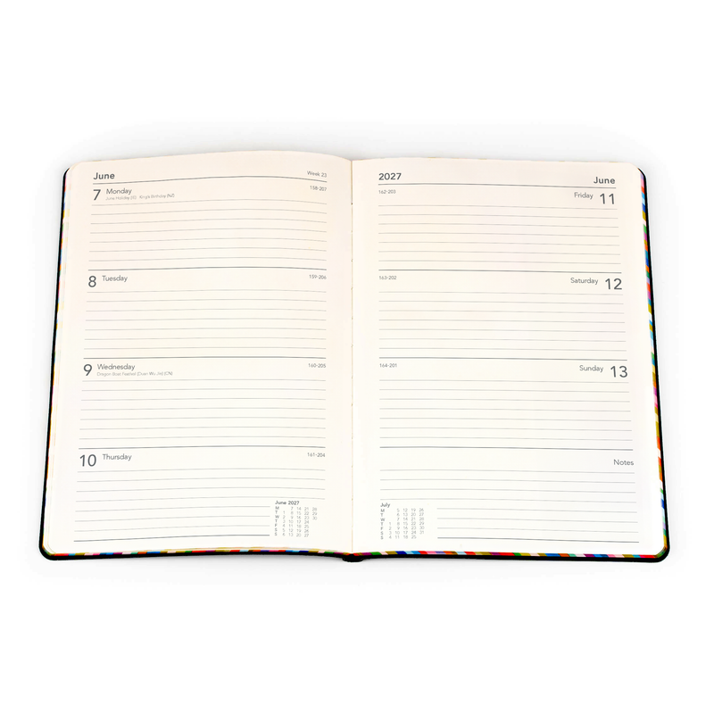 2027 Calendar Year Diary/Planner - 12 Month A5 Week to View - Soft Cover - Collins Edge Rainbow Range