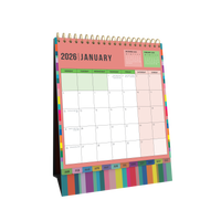 Edge Rainbow Desktop Calendar Year 2026 Diary/Planner, Month to View, Wiro Bound