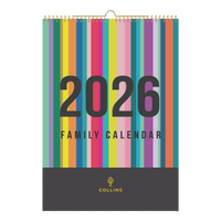Edge Rainbow Wall Calendar Year 2026 Diary/Planner, Month to View, A3 Wiro Hanger