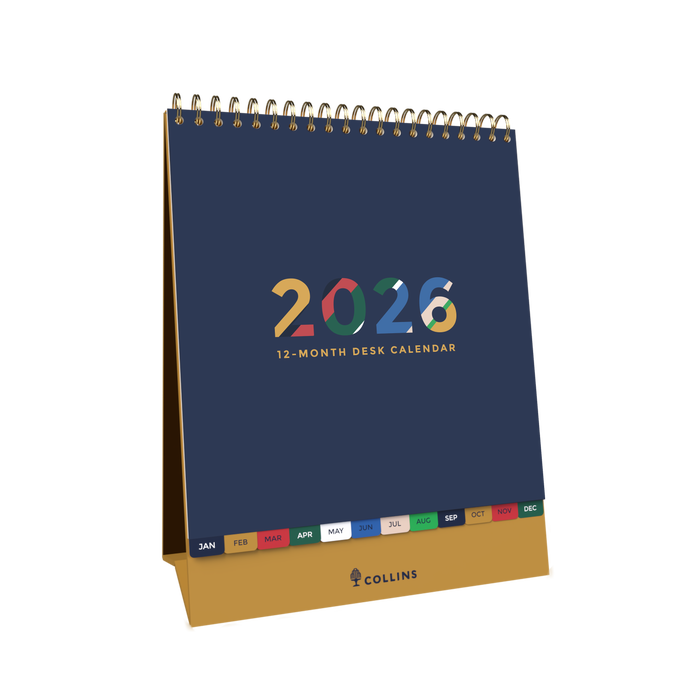 Edge Mira Desktop Calendar Year 2026 Diary/Planner, Month to View, Wiro Bound