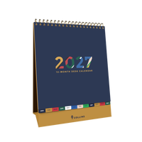 2027 Calendar Year Diary/Planner - 12 Month h220 x w175mm Month to View - Wiro Bound Desk Calendar in Edge Mira - Collins Desktop Calendars Range