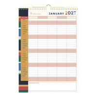 2027 Calendar Year Diary/Planner - 12 Month A3 Month to View - Wiro Hanger Wall Calendar in Edge Mira- Collins Desktop Calendars Range