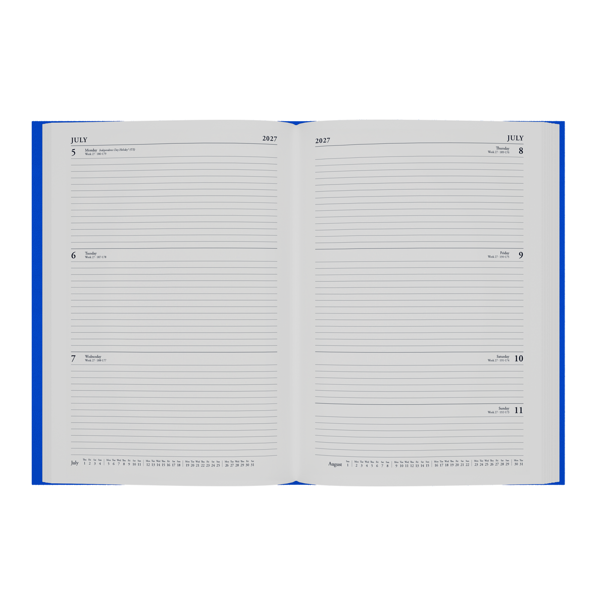 2027 Calendar Year Diary/Planner - 12 Month A4 Week to View - Hard Cover - Collins Essential Range