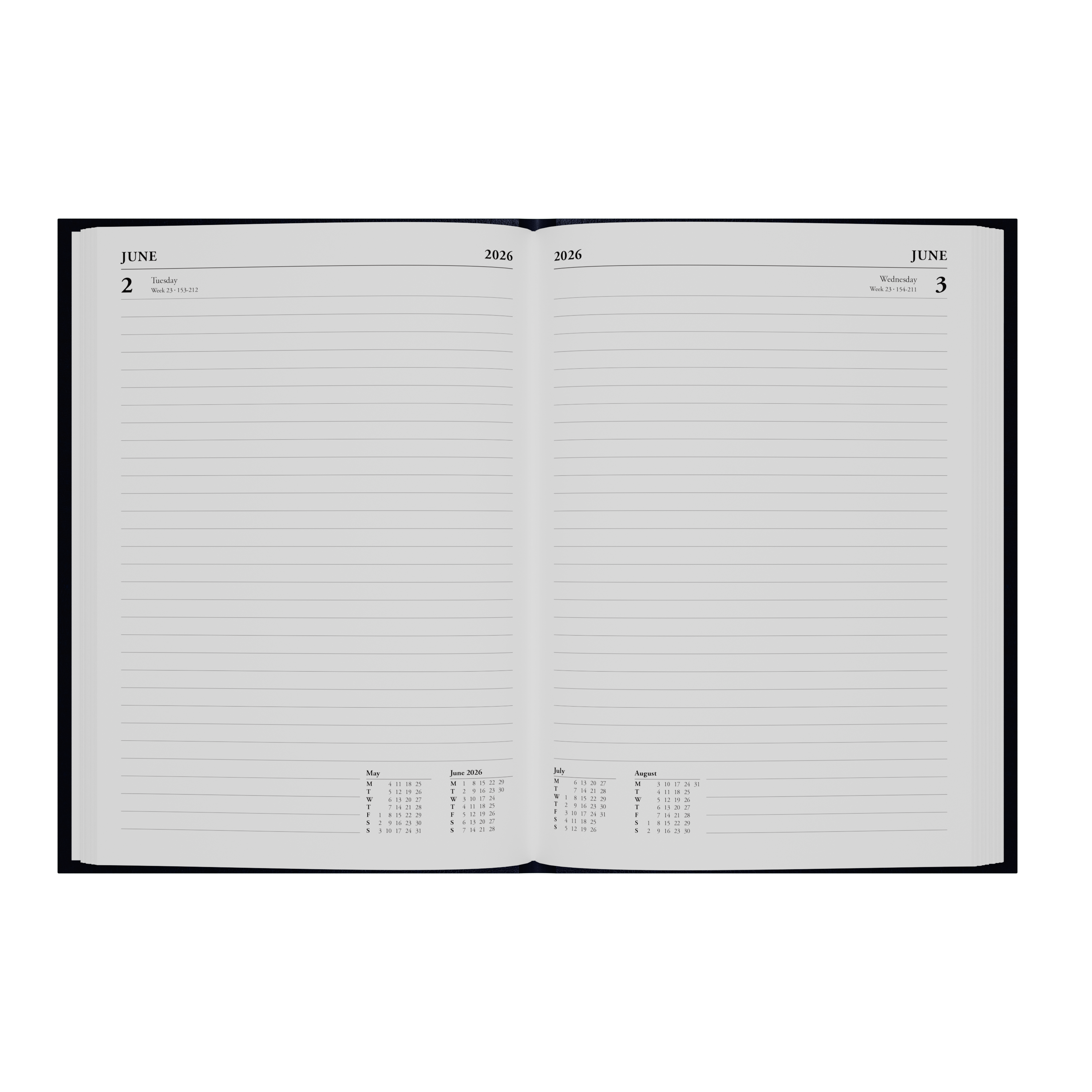 Essential Calendar Year 2026 Diary/Planner, Day to Page, A5 Hard Cover