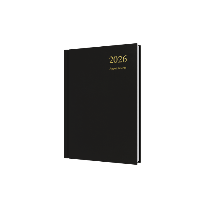 Essential Calendar Year 2026 Diary/Planner, Day to Page with Appointments, A5 Hard Cover