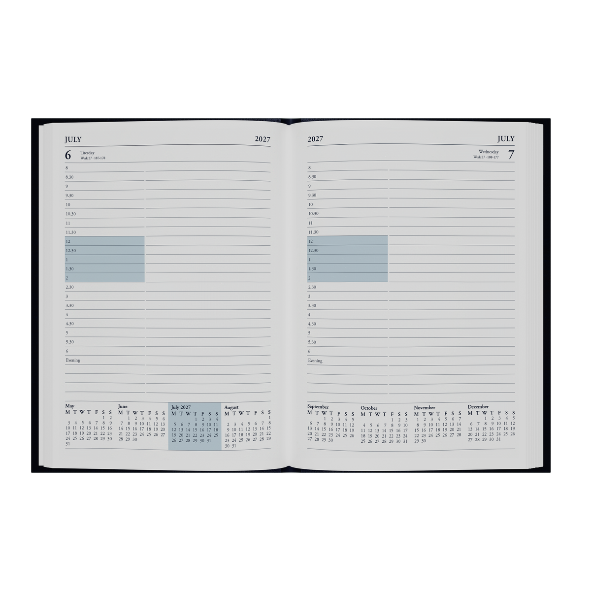 2027 Calendar Year Diary/Planner - 12 Month A5 Day to Page w Appointments - Hard Cover - Collins Essential Range