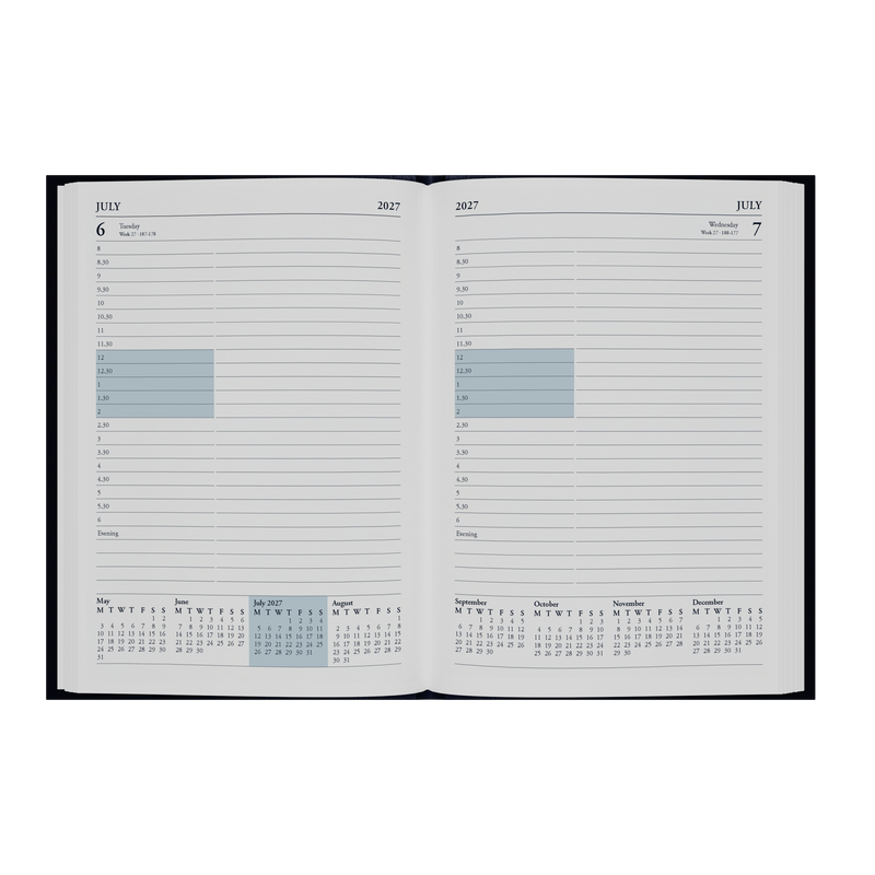 2027 Calendar Year Diary/Planner - 12 Month A5 Day to Page w Appointments - Hard Cover - Collins Essential Range