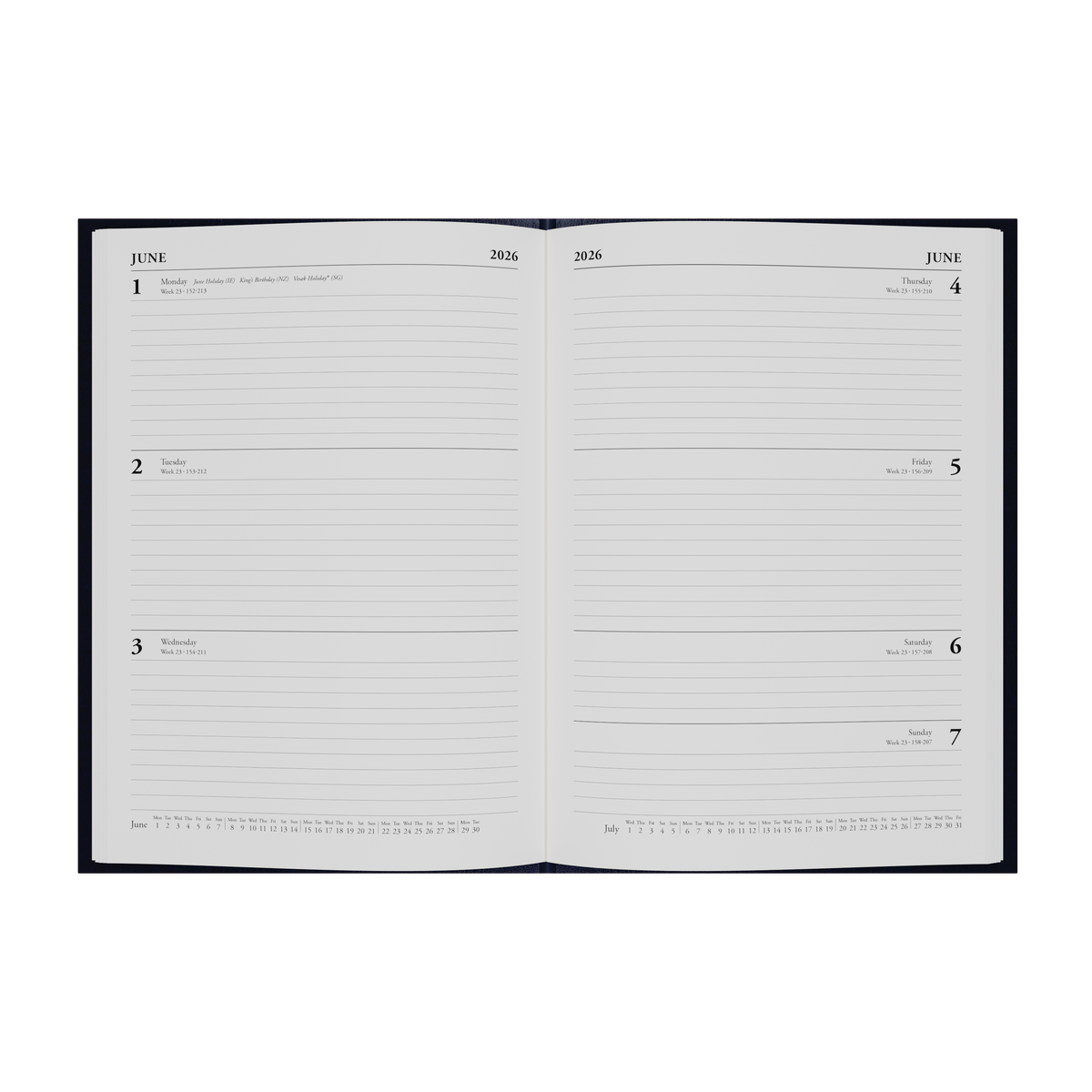 Essential Calendar Year 2026 Diary/Planner, Week to View, A5 Hard Cover