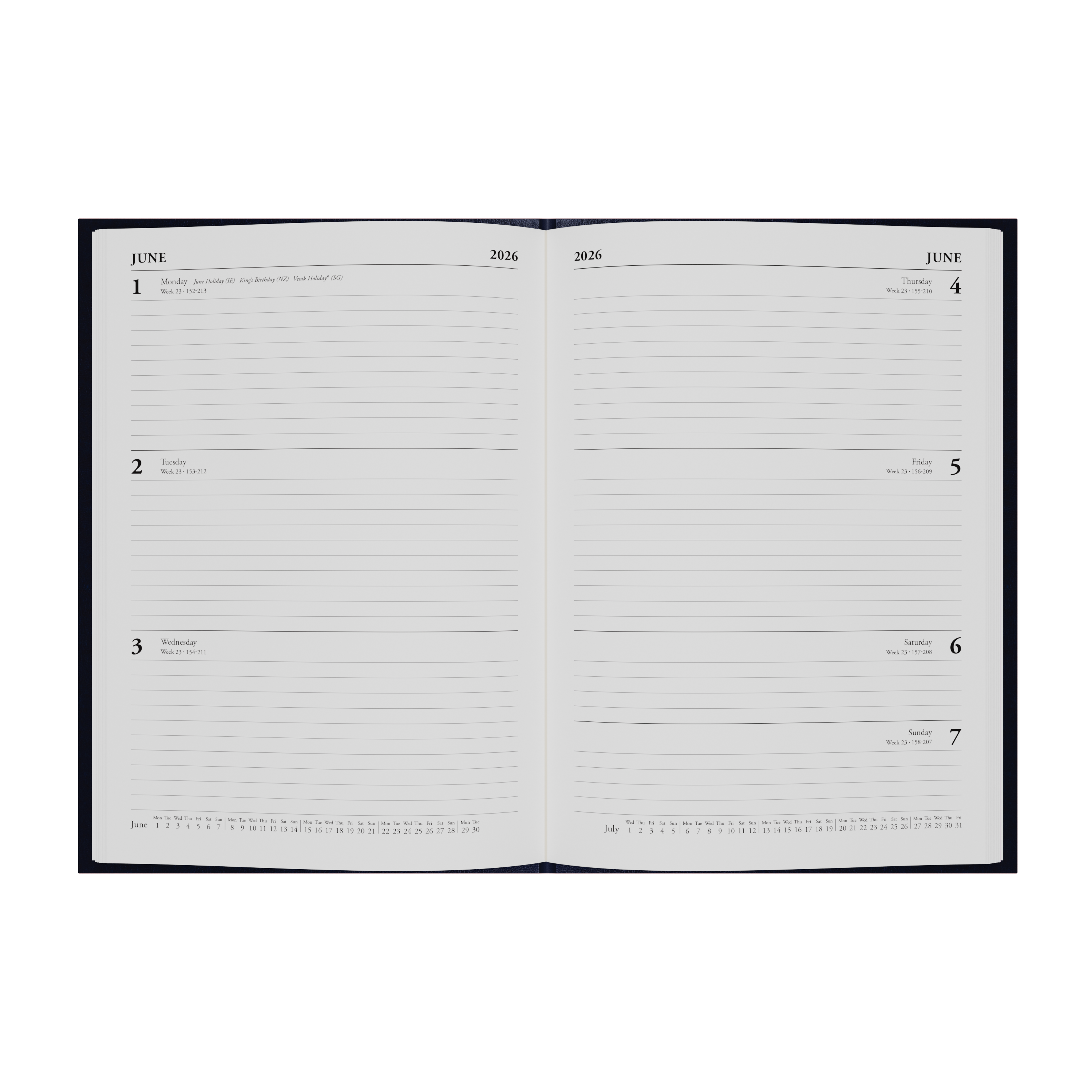 Essential Calendar Year 2026 Diary/Planner, Week to View, A5 Hard Cover