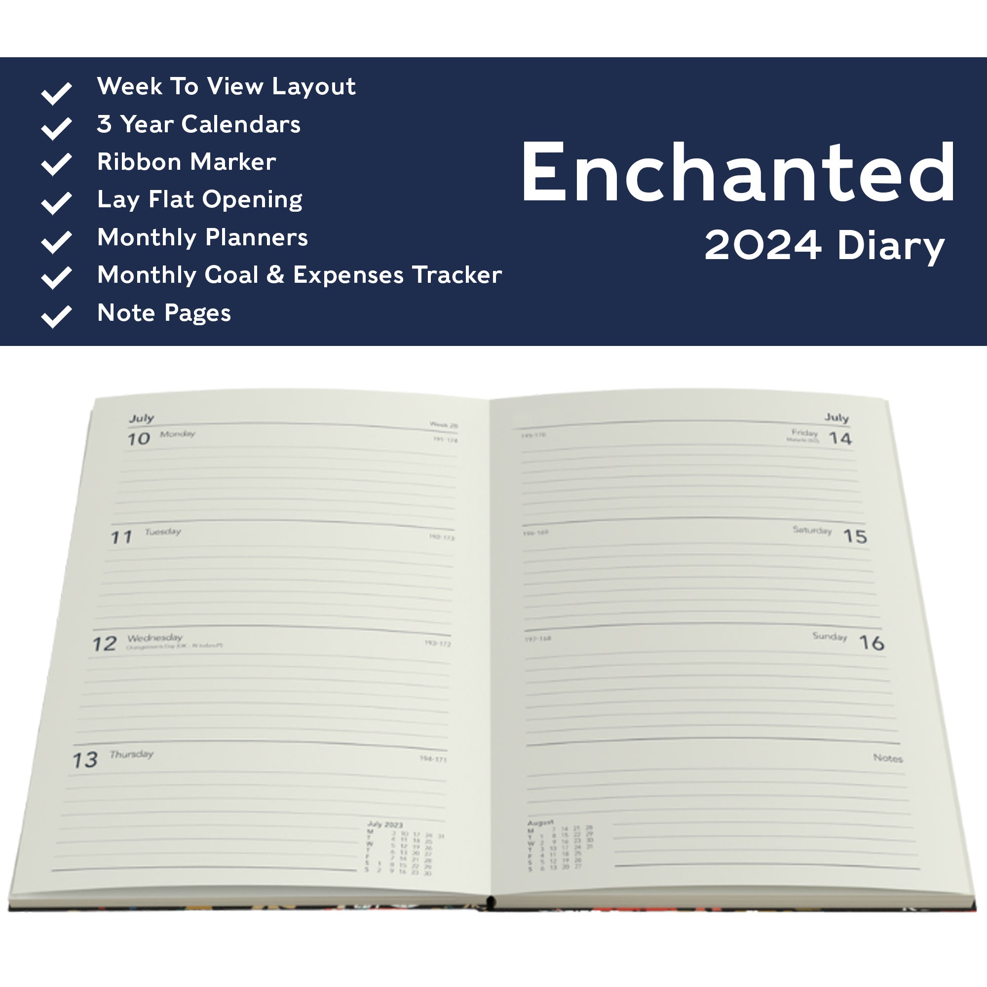 Enchanted 2024 Diary - Week to View, Size A5