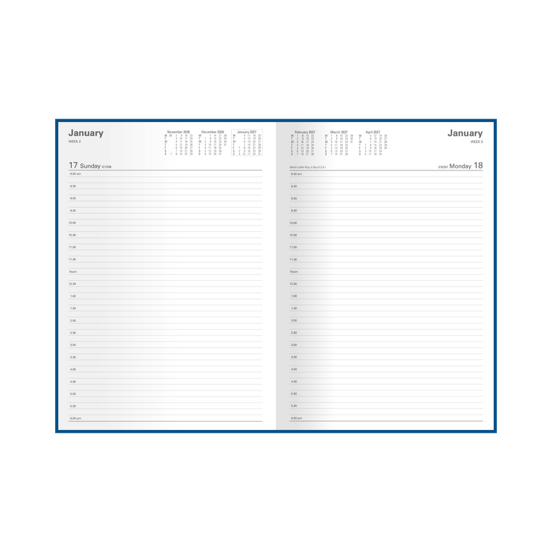 2026-2027 Financial Year Diary/Planner - 12 Month A4 Day to Page Diary - Hard Cover - Collins Kingsgrove Range